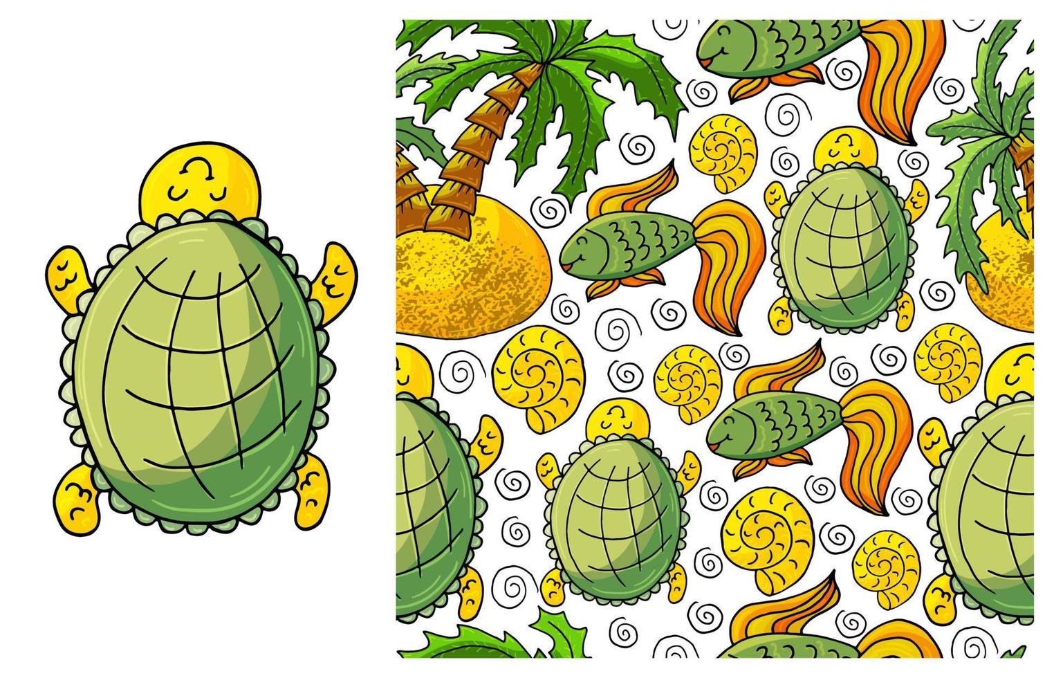 Set of element and seamless pattern. ideal for children's clothing vector