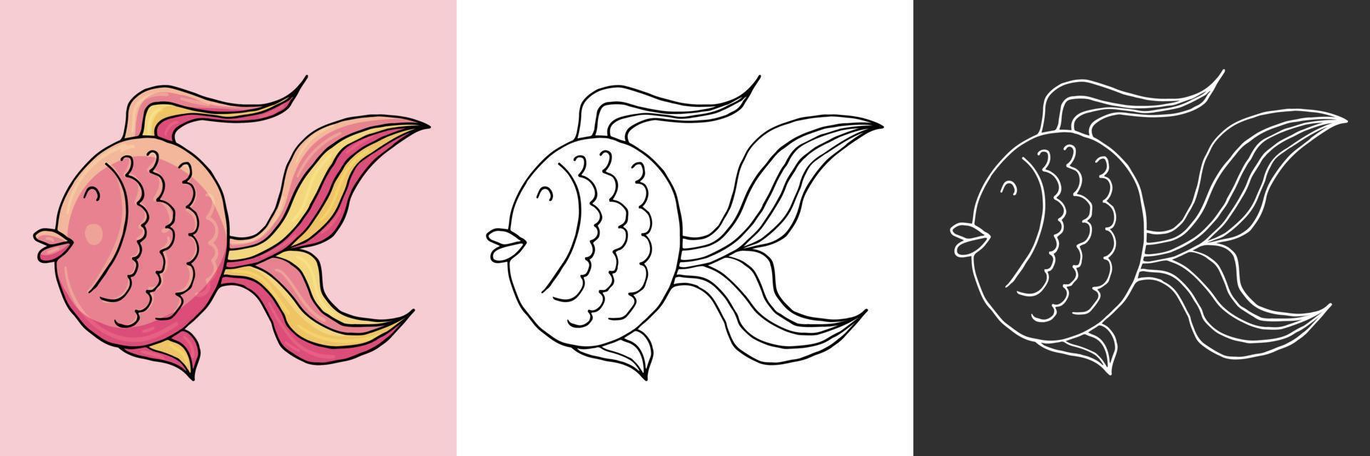 Icon in hand draw style. Liner illustration. Collection of drawings on the marine theme vector