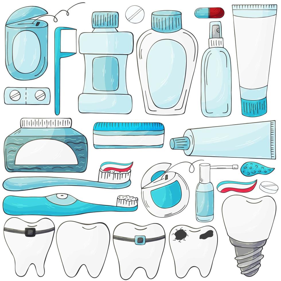 Collection of vector illustrations in hand draw style