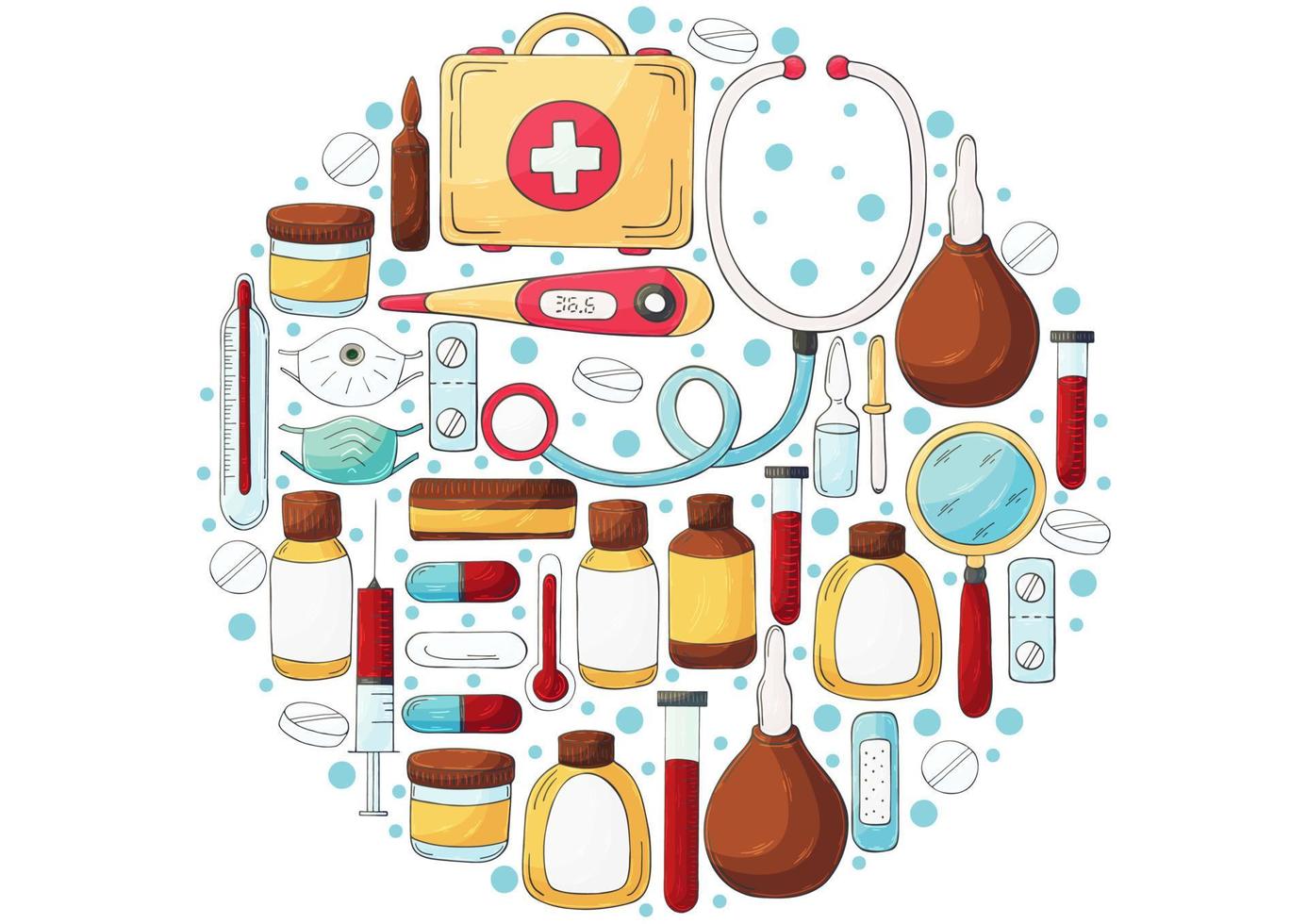 Collection of vector illustrations in hand draw style