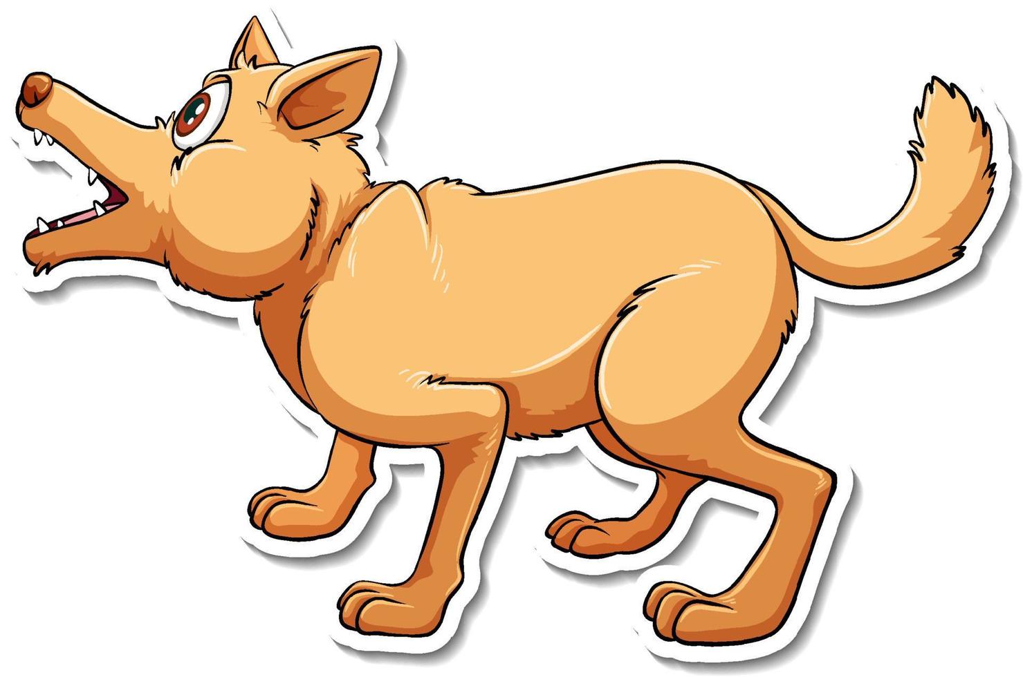 A sticker template of dog cartoon character vector