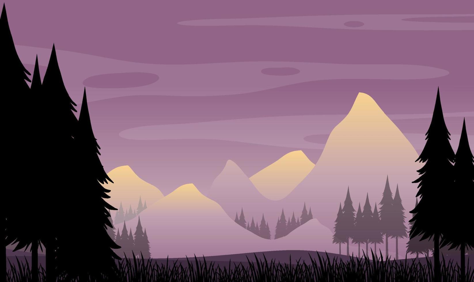 Forest landscape silhouette background vector