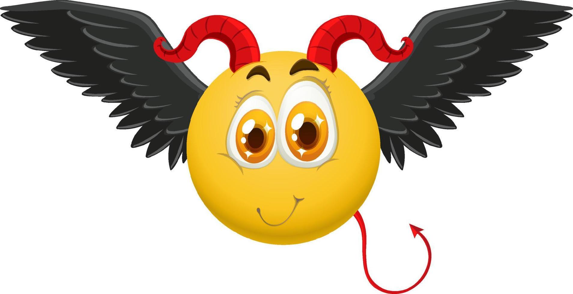 Devil emoticon with facial expression vector