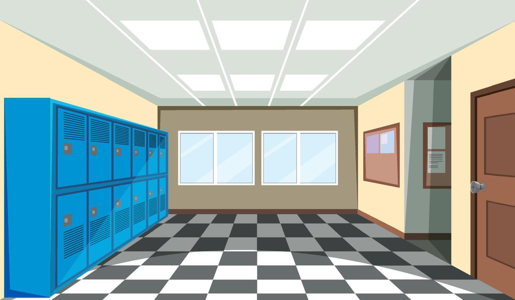 Interior of a school locker room vector