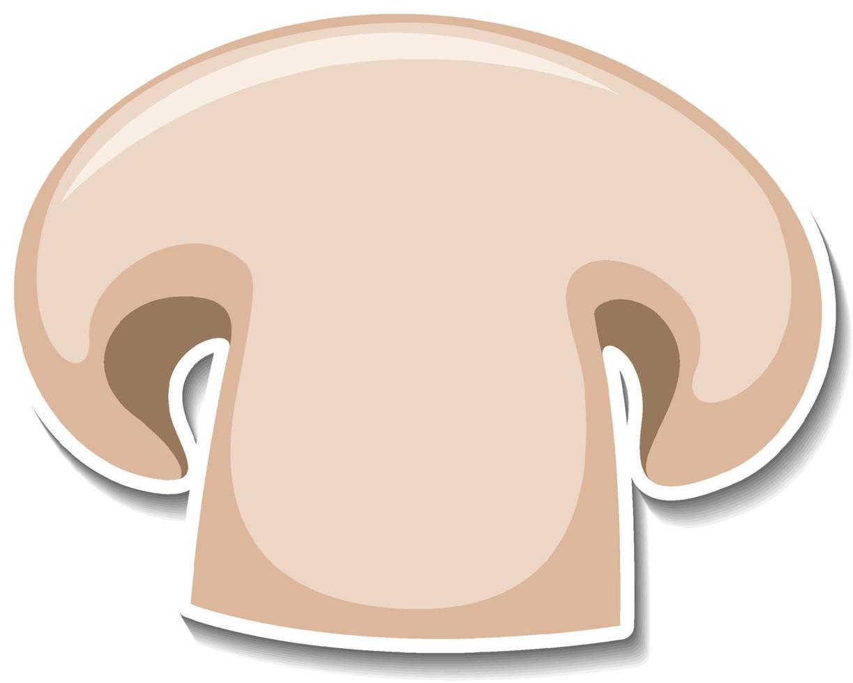 Sliced champignon mushroom sticker on white background vector