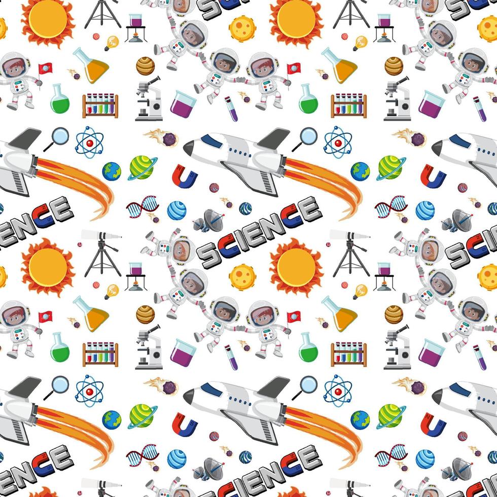 Science text icon with elements vector