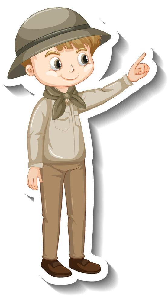 A sticker template of boy cartoon character vector