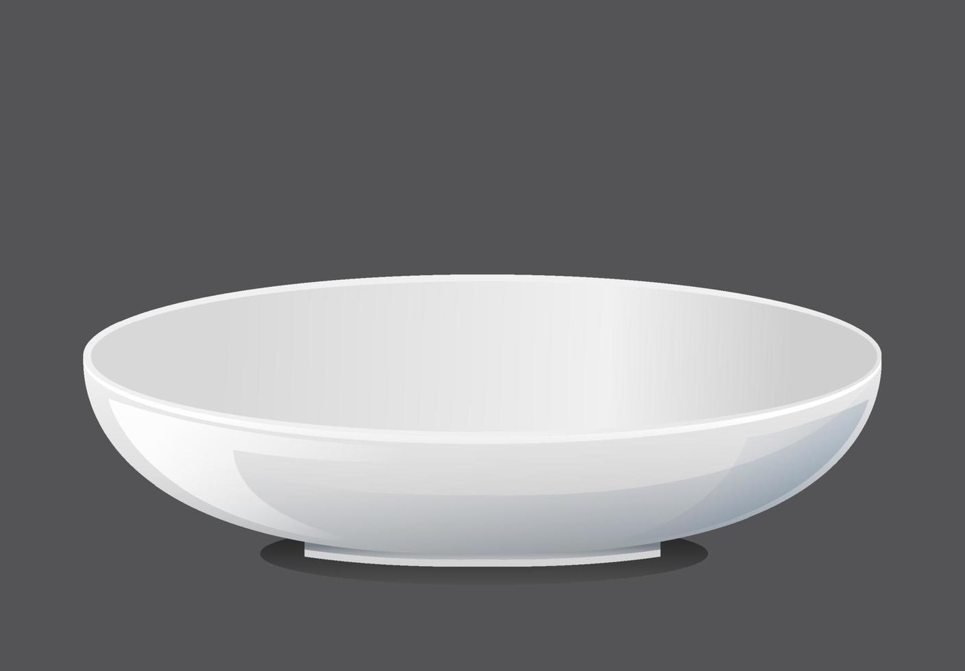 White plain plate on black background vector