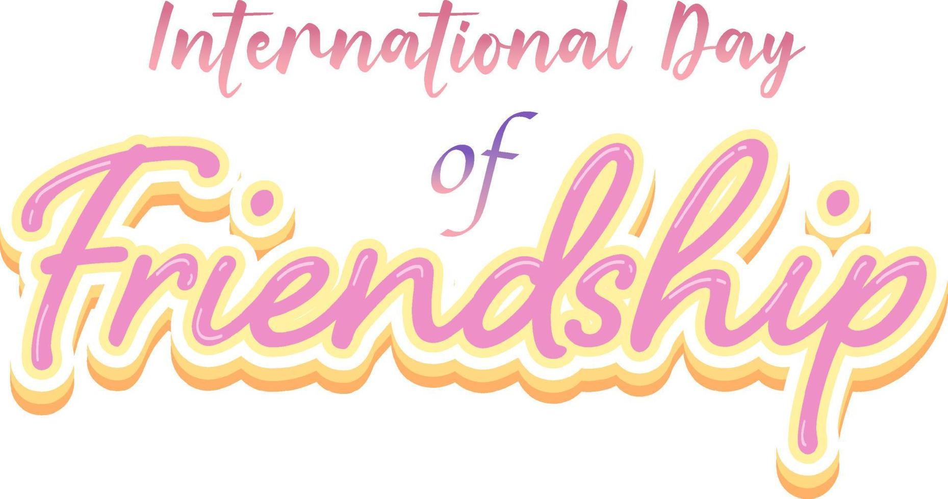 logotipo de letras del día internacional de la amistad vector