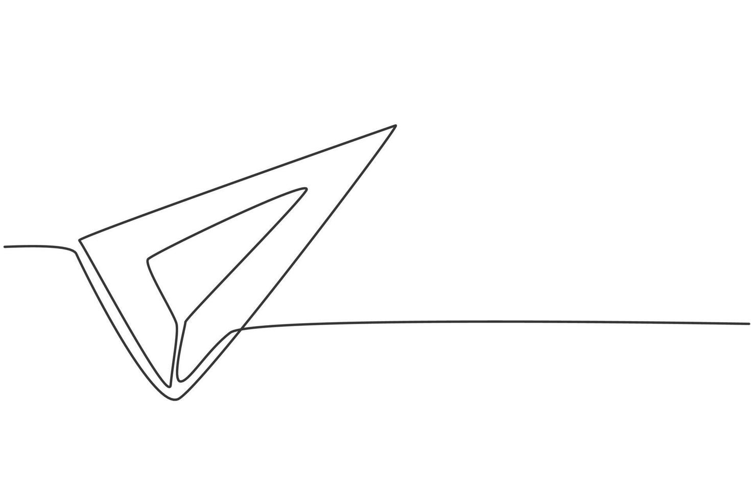 Regla triangular de acero inoxidable de dibujo continuo de una línea. herramienta de medición para medir la longitud. regreso a la escuela concepto mínimo dibujado a mano. Diseño de dibujo de una sola línea para ilustración gráfica de vector de educación