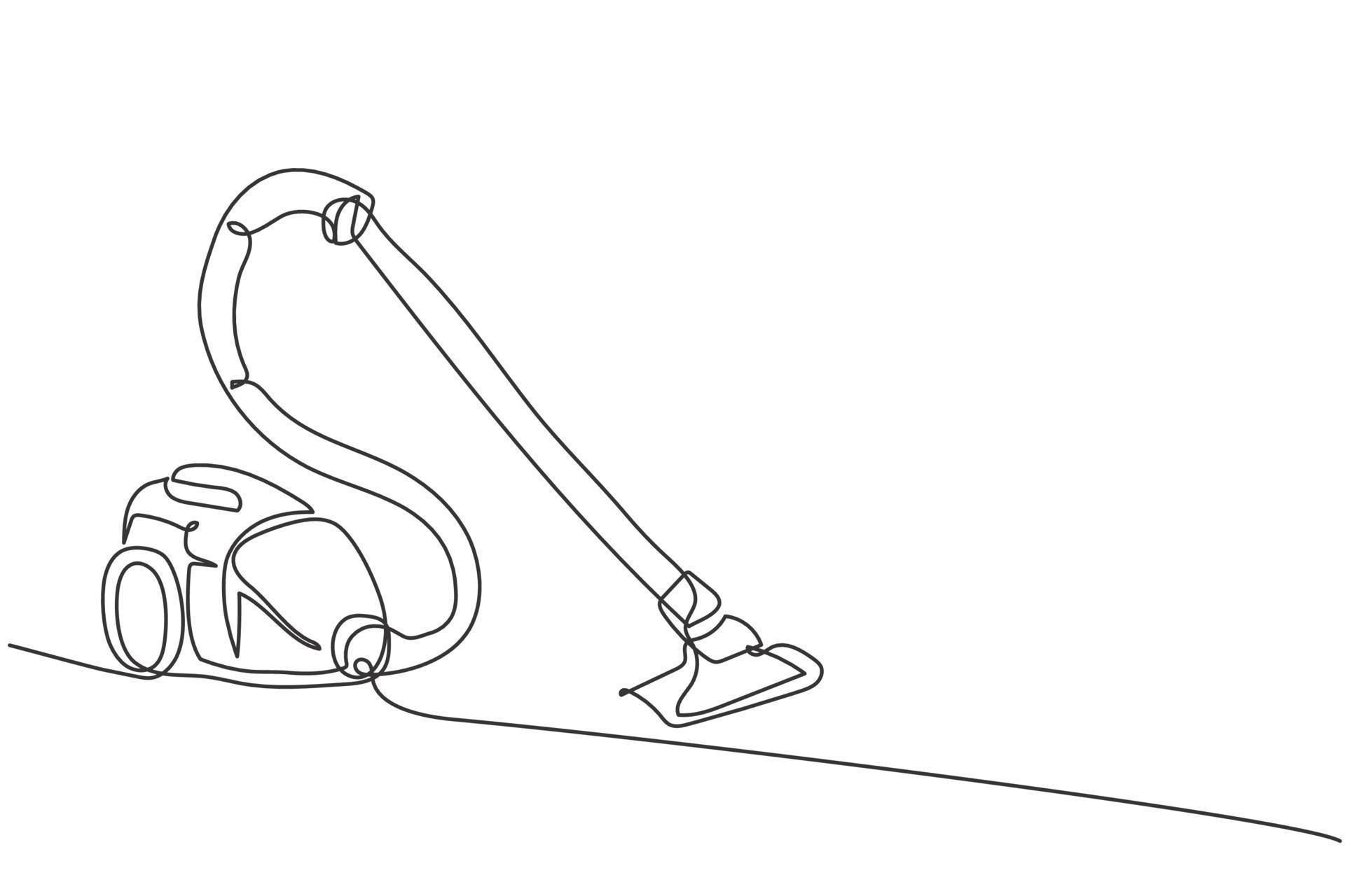 One continuous line drawing of electric vacuum cleaner home appliance