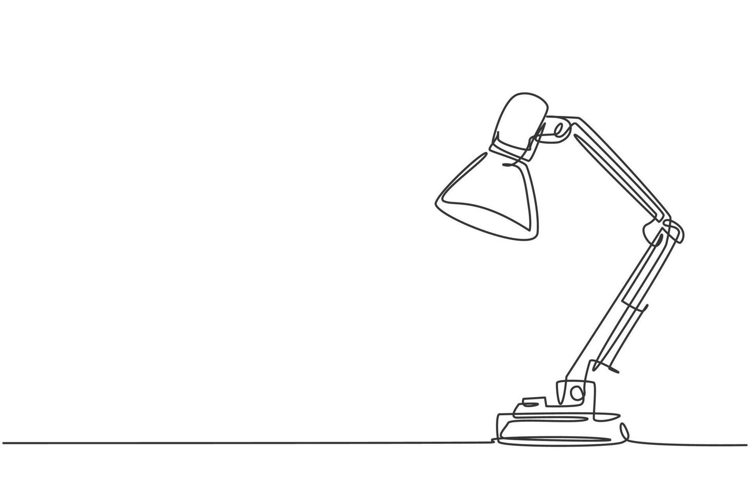 One continuous line drawing of electric metal flexible desk lamp home