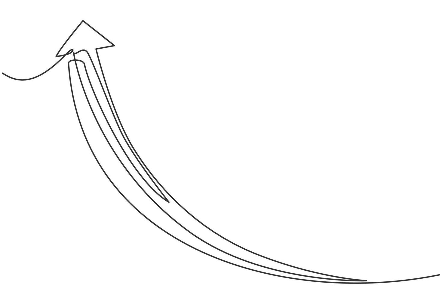 dibujo de línea continua única del símbolo de flecha ascendente. por encima de la dirección de la forma del puntero. concepto de minimalismo dinámico dibujo de una línea diseño gráfico ilustración vectorial vector