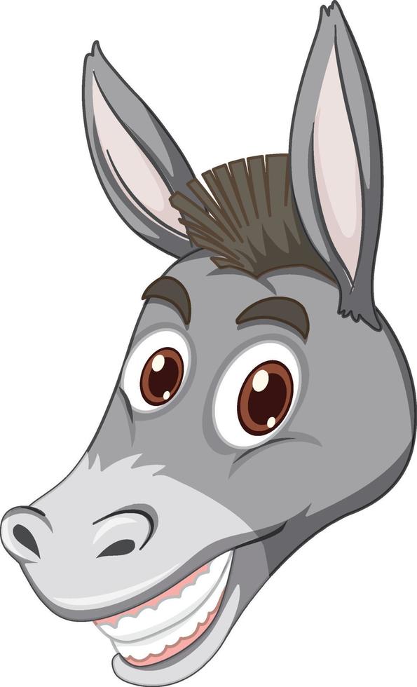 Donkey with face expression on white background vector