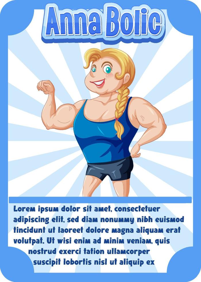 Character game card template with word Anna Bolic vector