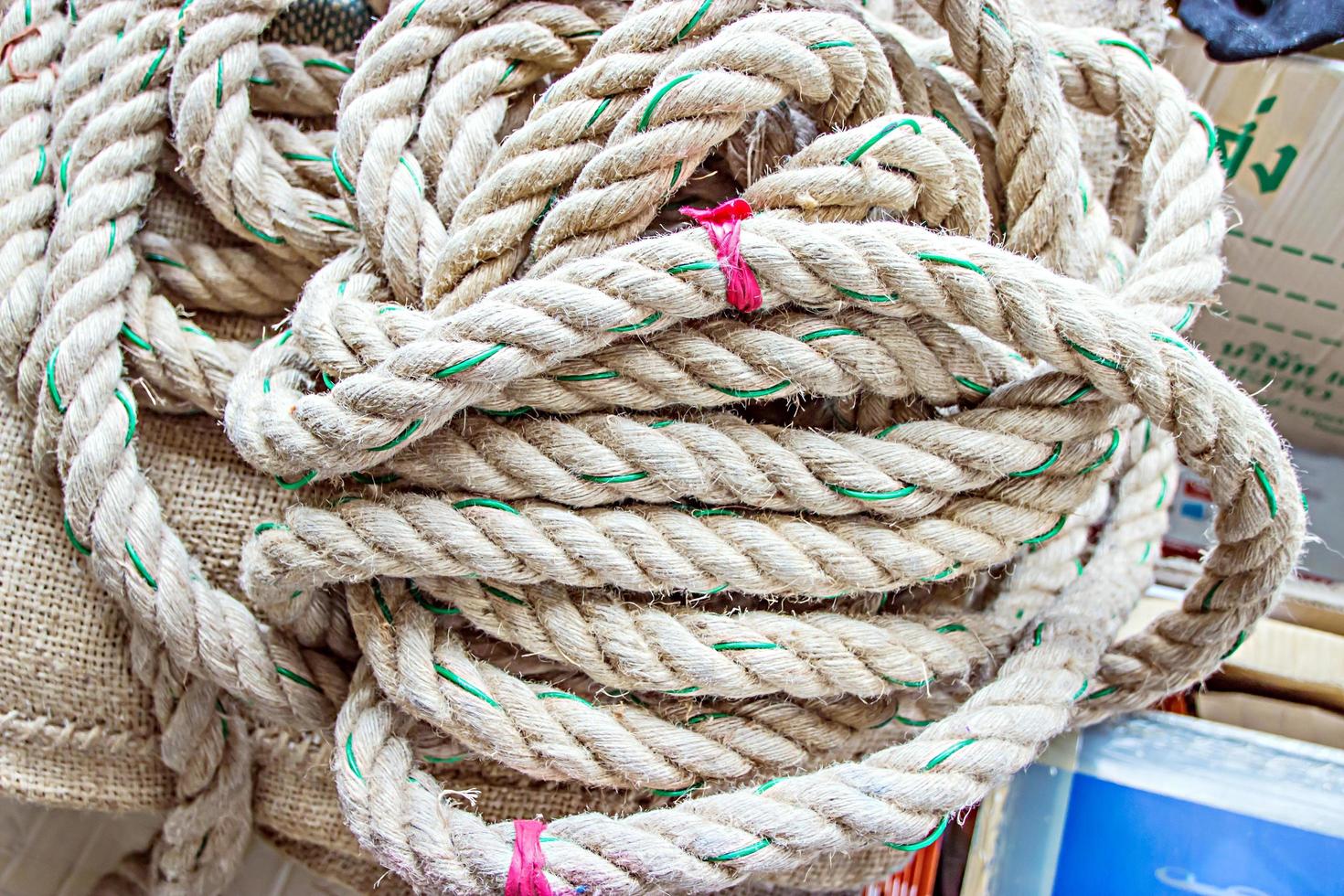 Rope placed messily with background texture photo