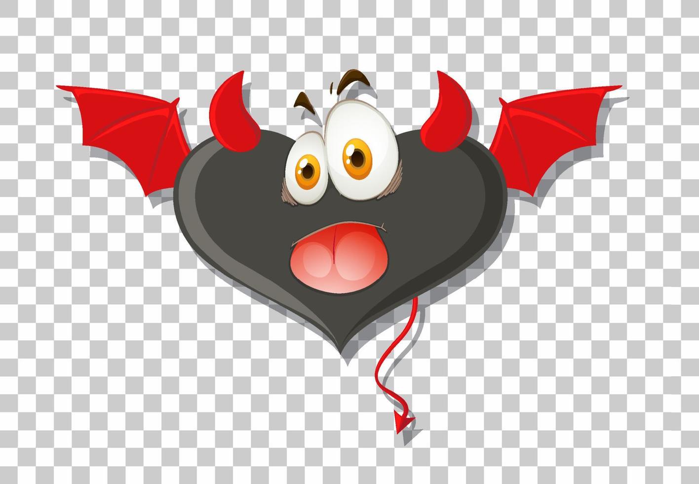 Heart shape devil with facial expression vector