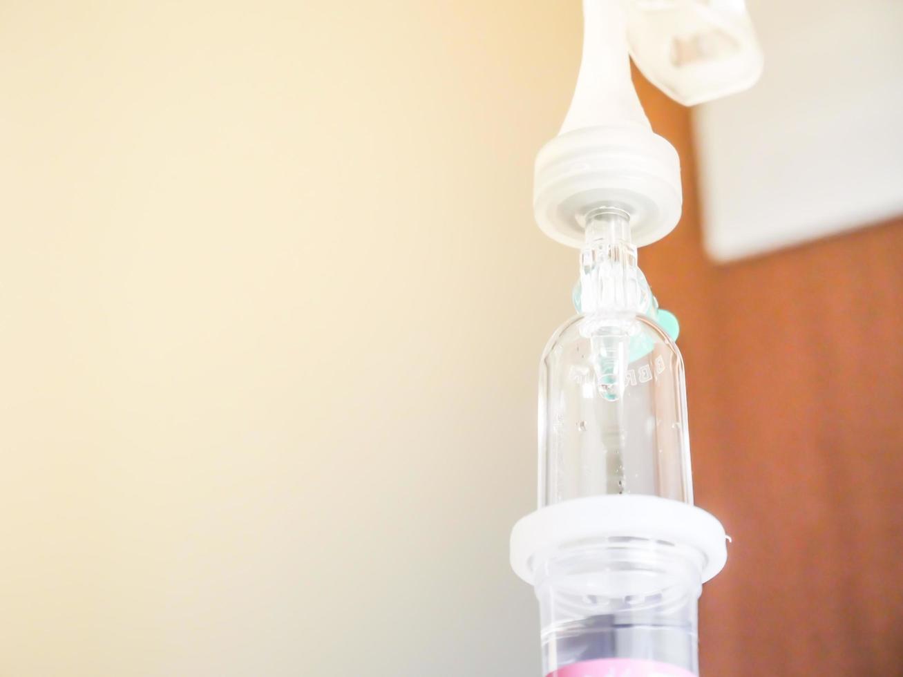 IV Drip with patient, Medical Concept, treatment emergency and injection drug infusion care chemotherapy photo
