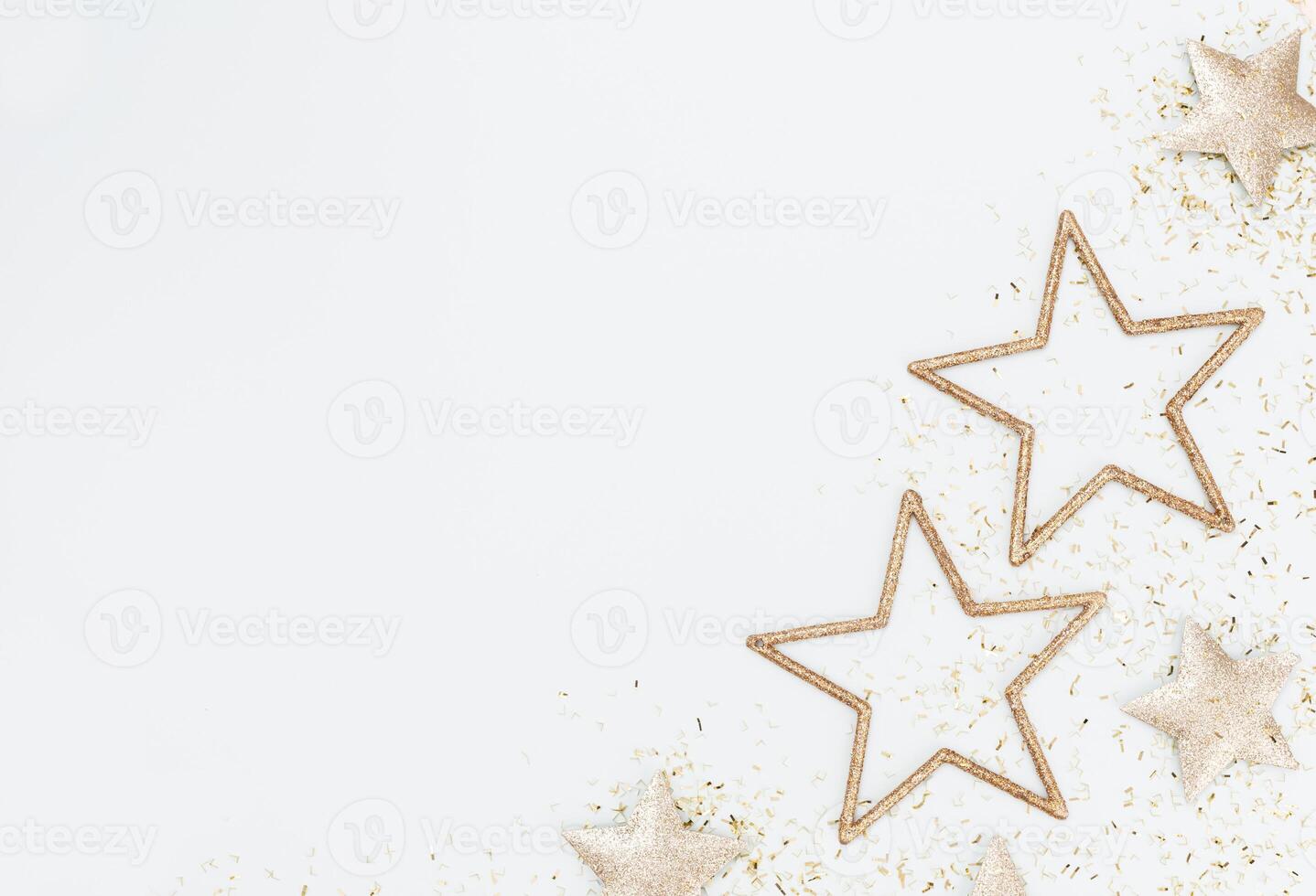 Christmas decor background. Flat lay, top view. photo