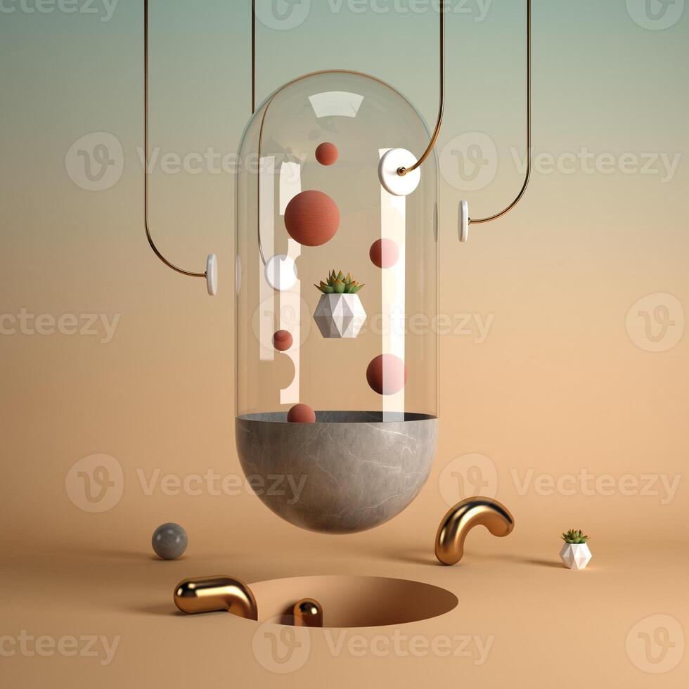 Abstract surrealism shape art 3D rendering photo