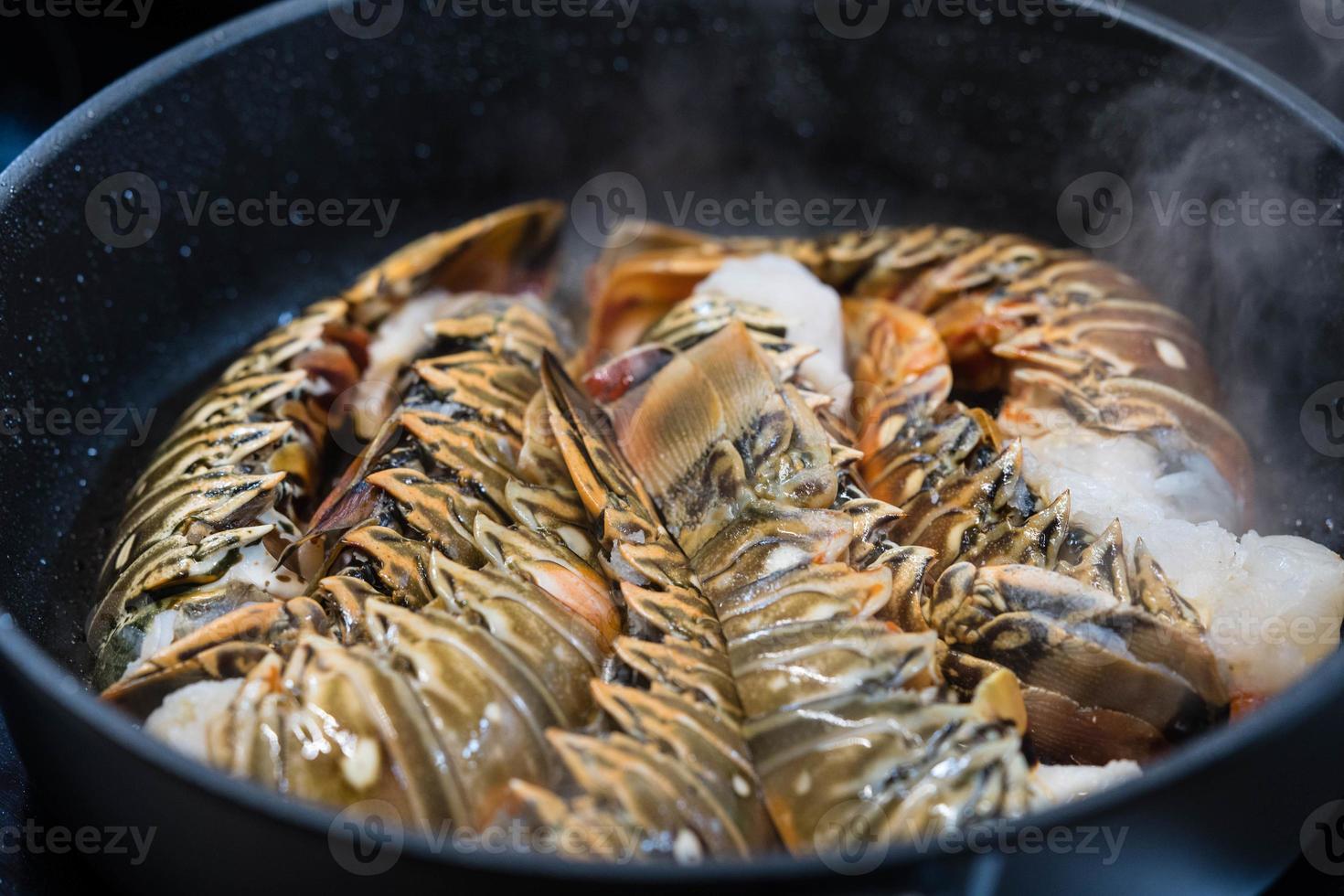 Surf and turf  with crawfish or lobster photo