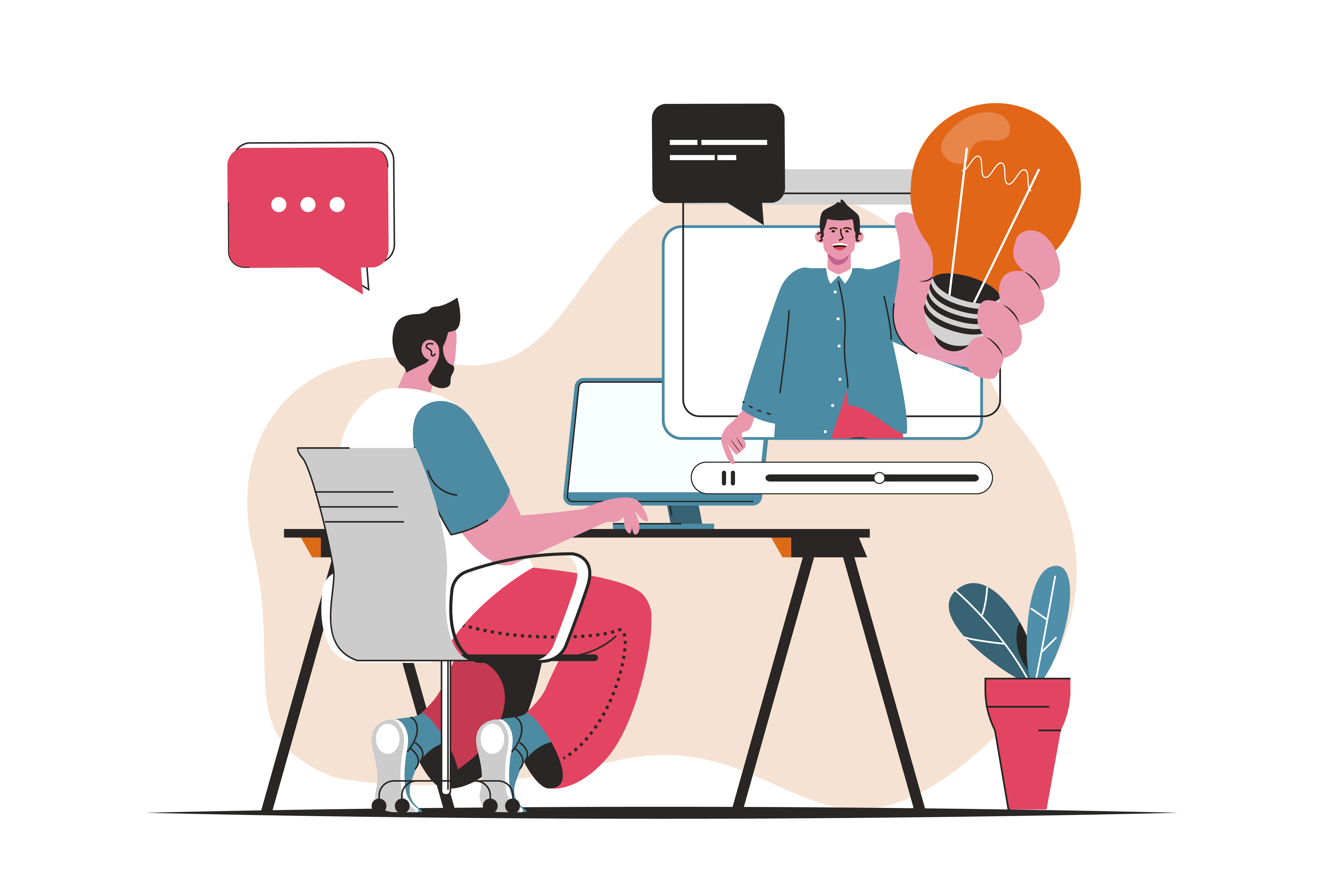 Business webinar concept isolated. Professional development, coaching and  training. People scene in flat cartoon design. Vector illustration for  blogging, website, mobile app, promotional materials. 3512528 Vector Art at  Vecteezy