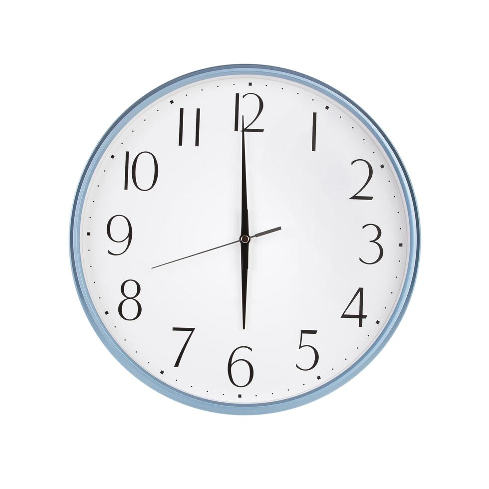 Six o'clock on the round clock photo