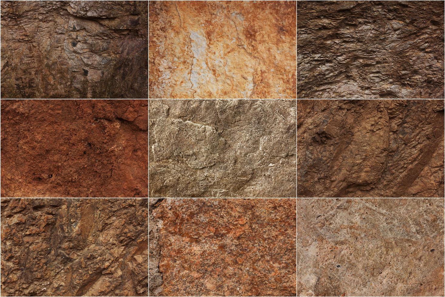 Stone surfaces of different textures photo