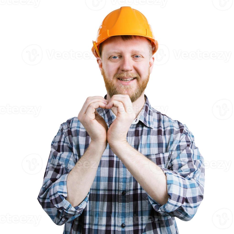 Man folded his hands in the form of heart photo