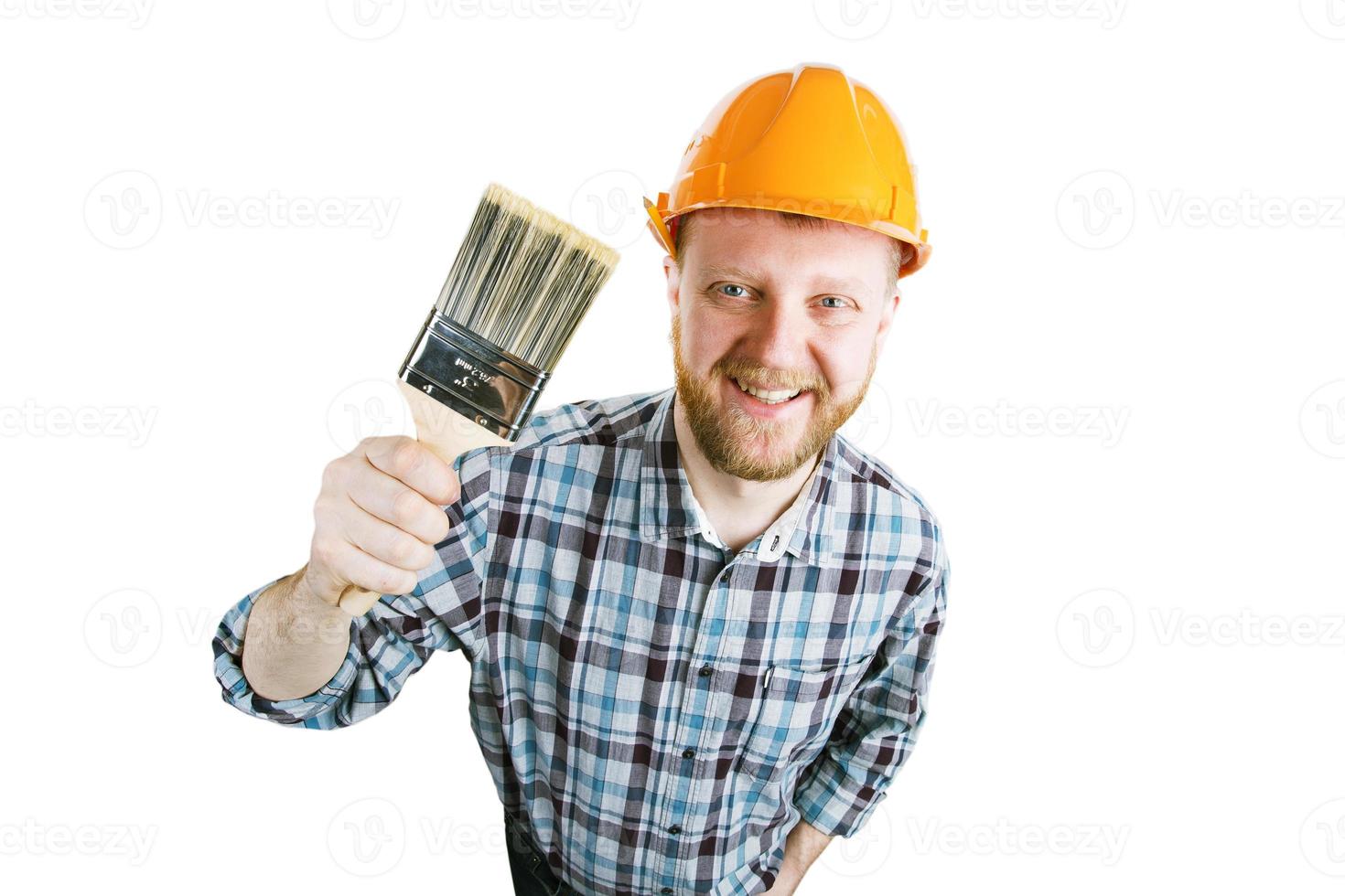 Man with a paintbrush in his hand photo