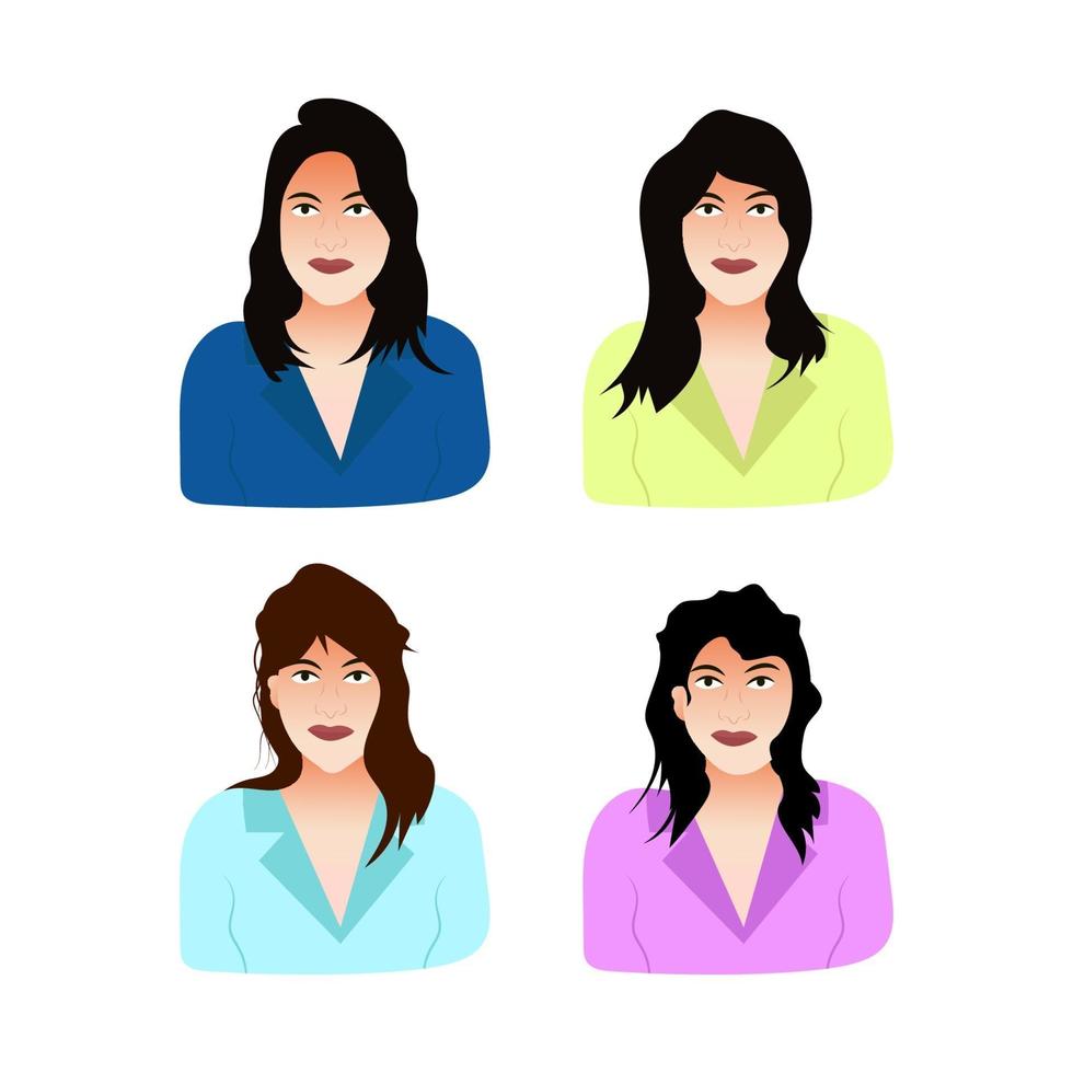 Vector avatar cartoon set with different head parts