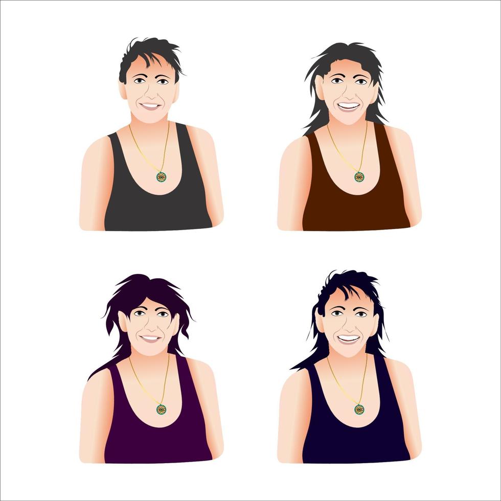 Vector avatar cartoon set with different head parts