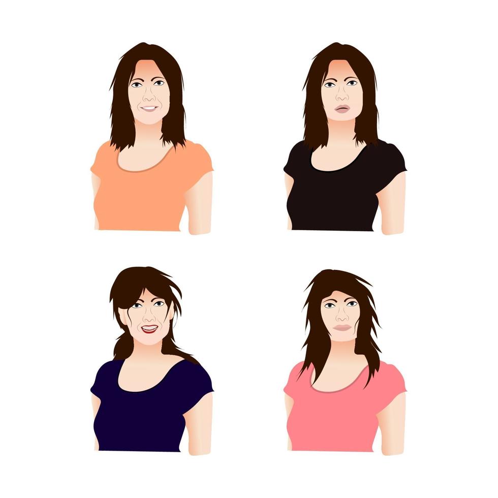 Vector avatar cartoon set with different head parts