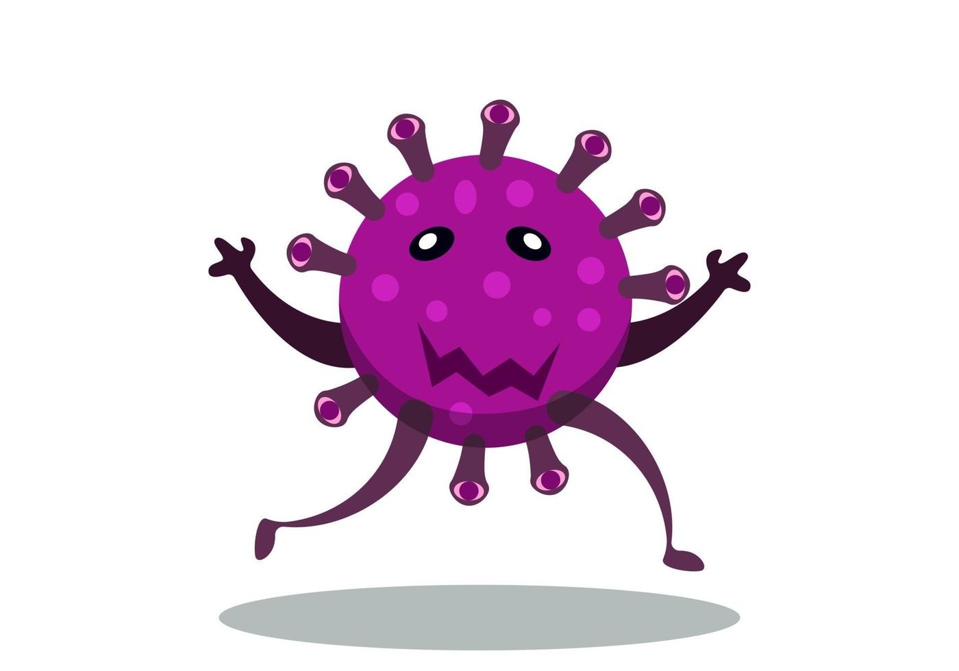 Cute character of germ, bacteria and virus. vector