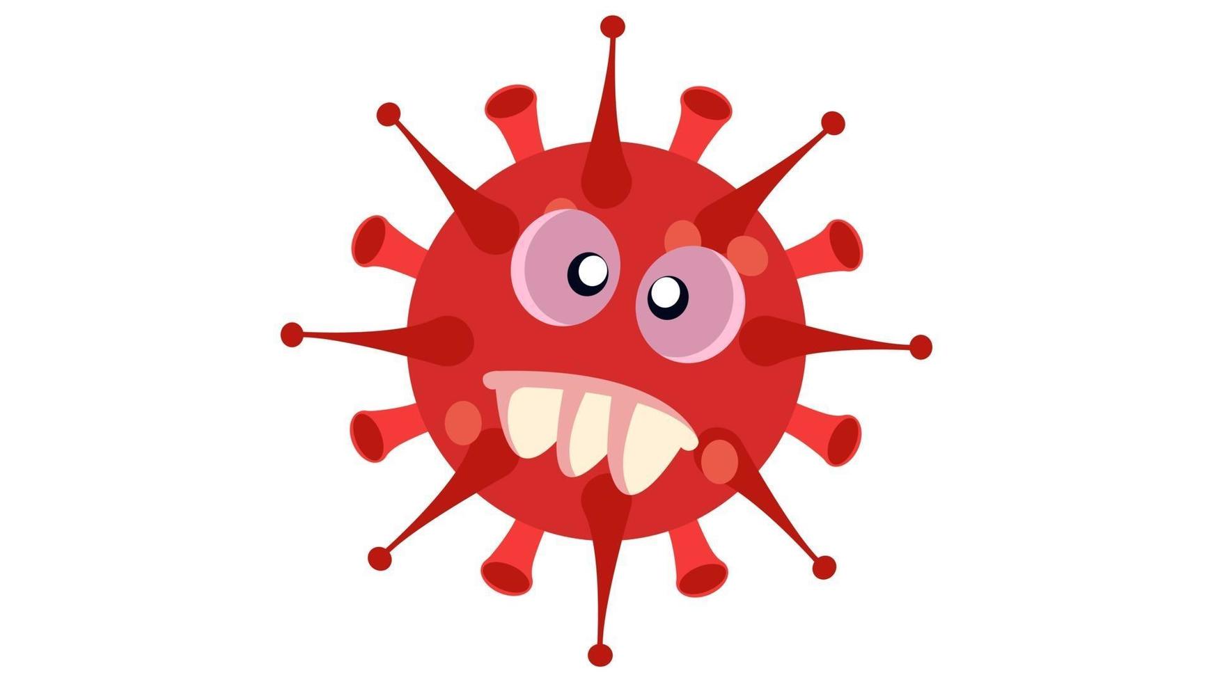 Illustration of cute red bacteria character. Cartoon microbes. Simple vector illustration EPS10 isolated on white background.
