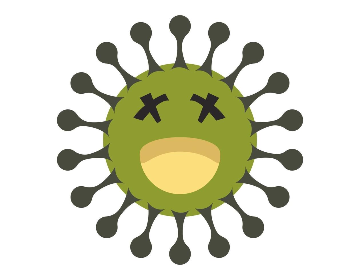 gráfico de vector de ilustración de carácter lindo de gérmenes, bacterias y virus. microbio, patógeno, icono de virus. Ilustración de dibujos animados de vector de un virus. germen de dibujos animados lindo en el diseño de estilo plano.