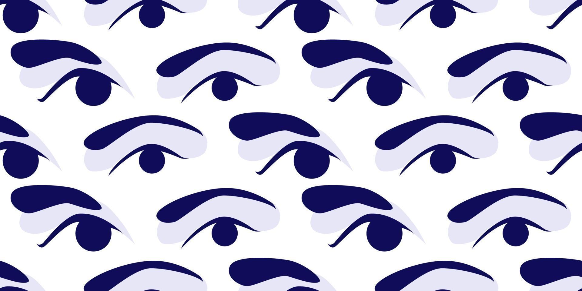 Seamless pattern of image Woman Eye and Perfect Eyebrows on a white background. Cosmetics and make-up. Suits for Decorative Paper, Packaging, Covers, Gift Wrap, etc. vector