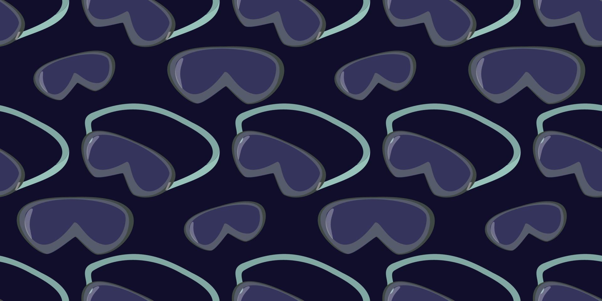 Seamless vector pattern of  Safety Goggle isolated on dark blue background. Medicine creative concepts. illustration for pharmaceutical industry.