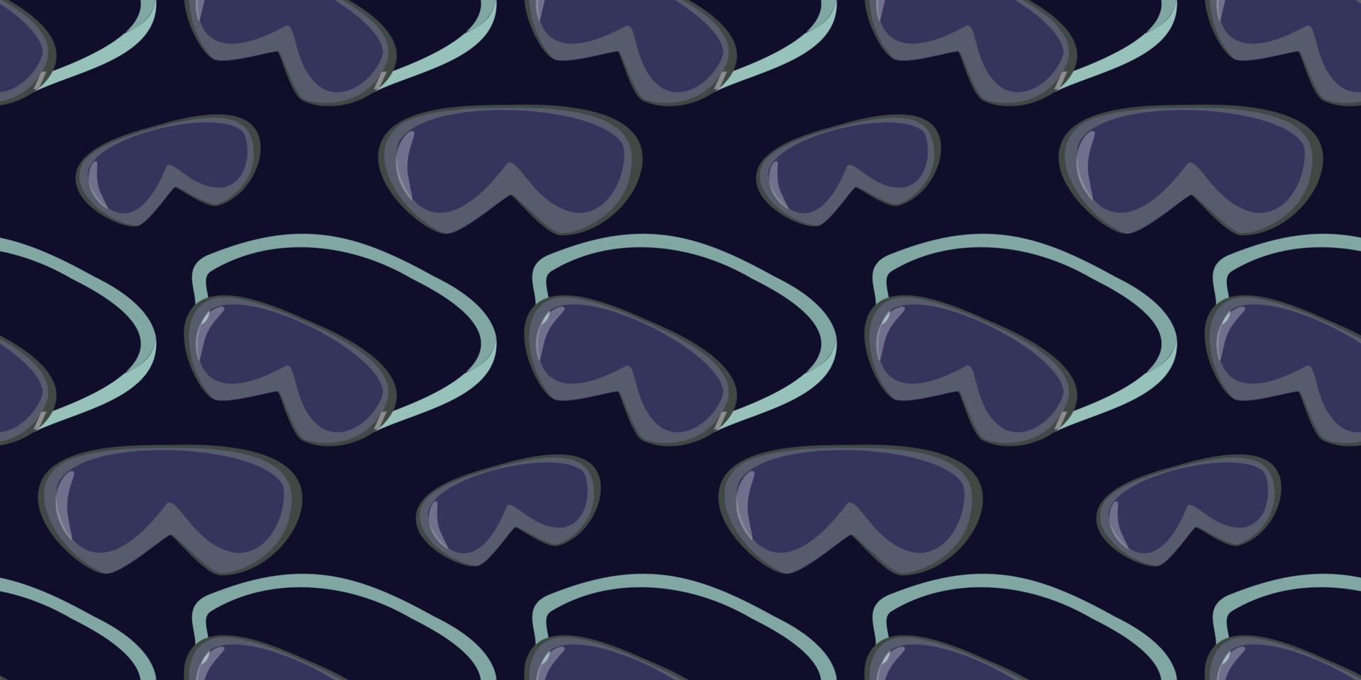 Seamless vector pattern of  Safety Goggle isolated on dark blue background. Medicine creative concepts. illustration for pharmaceutical industry.