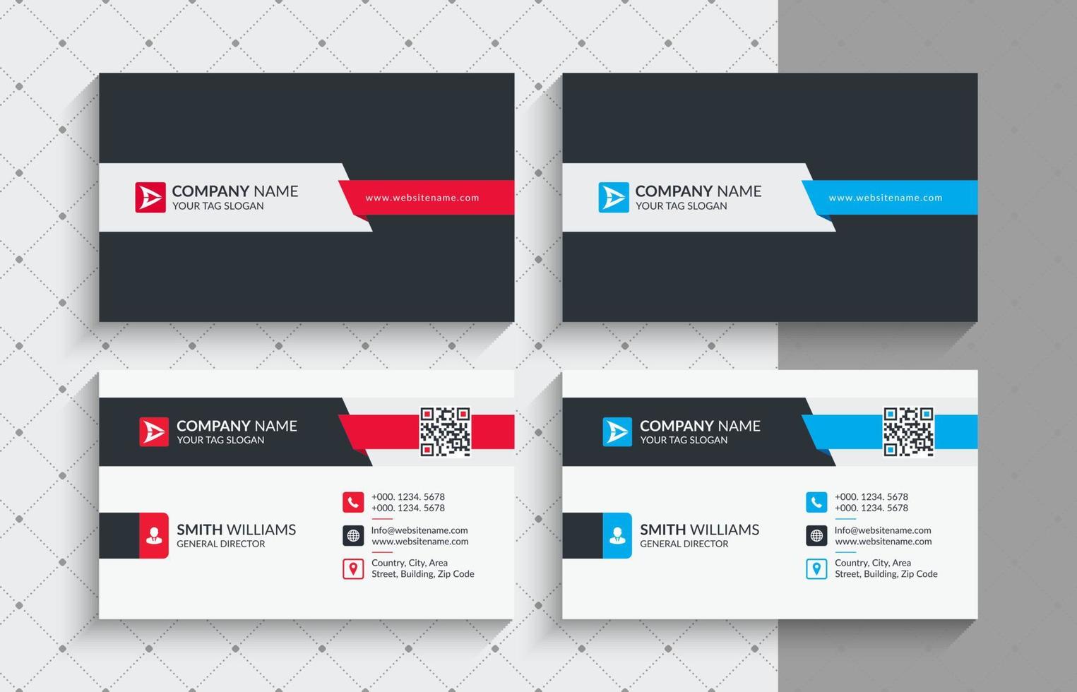 Creative and Modern Business Card Template. Stationery Design, Flat Design, Print Template, Vector illustration