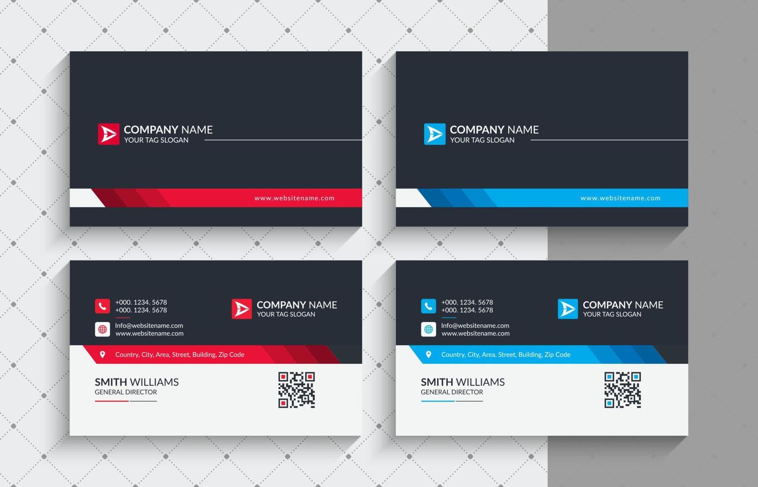 Creative and Modern Business Card Template. Stationery Design, Flat Design, Print Template, Vector illustration