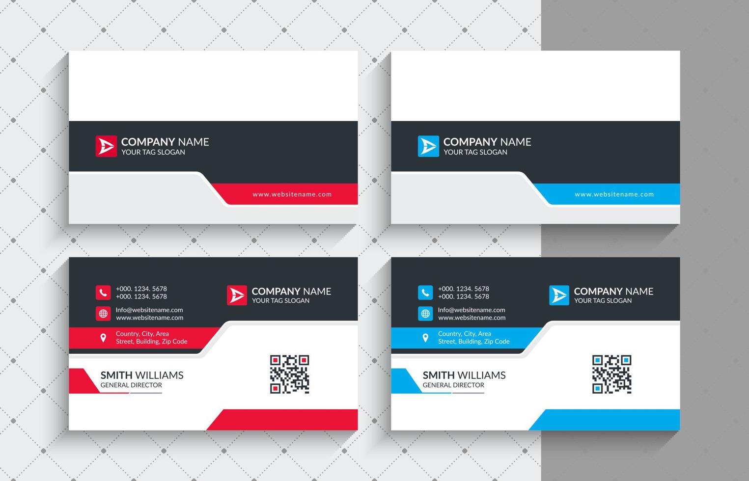 Creative and Modern Business Card Template. Stationery Design, Flat Design, Print Template, Vector illustration