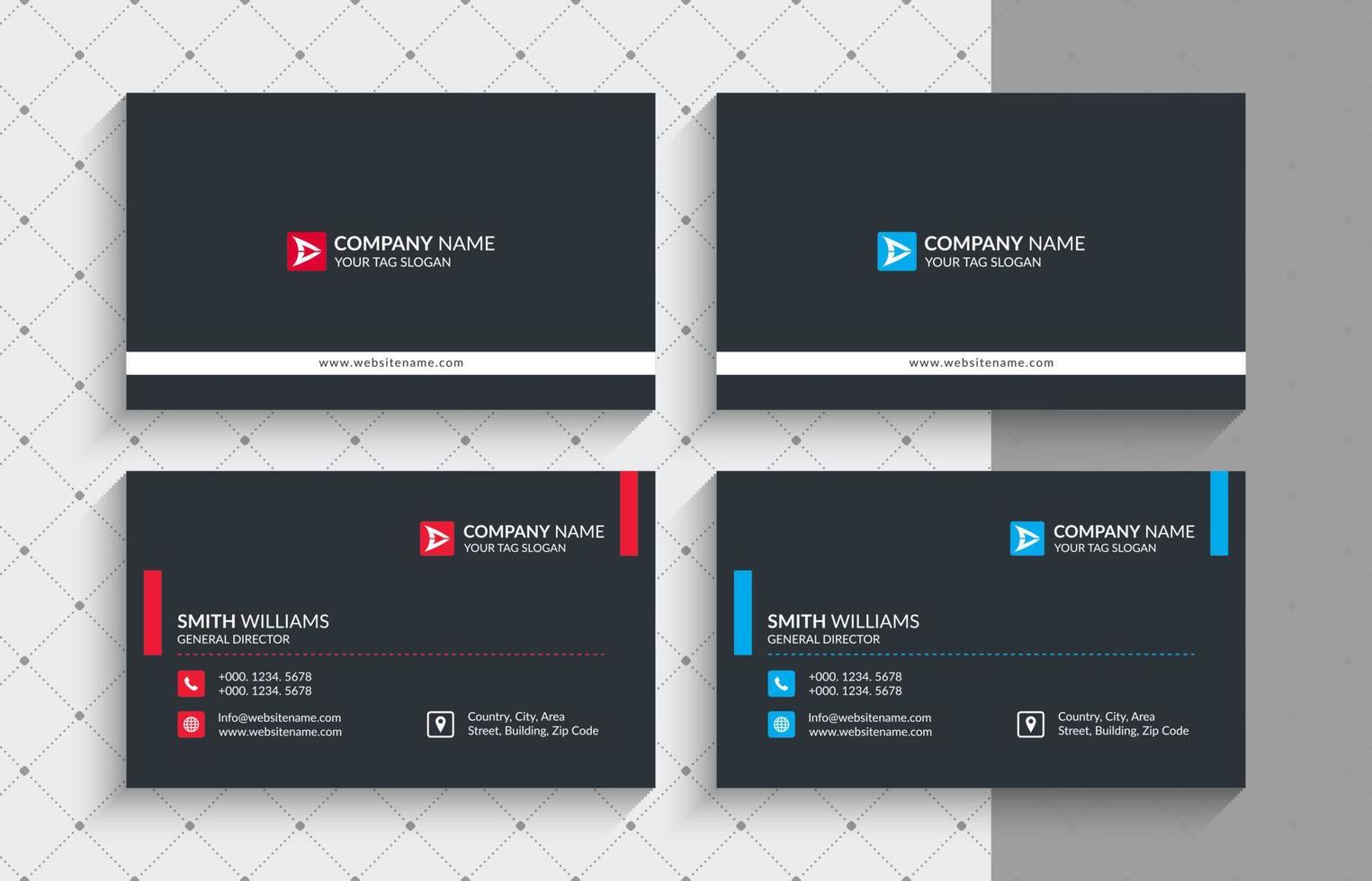 Creative and Modern Business Card Template. Stationery Design, Flat Design, Print Template, Vector illustration