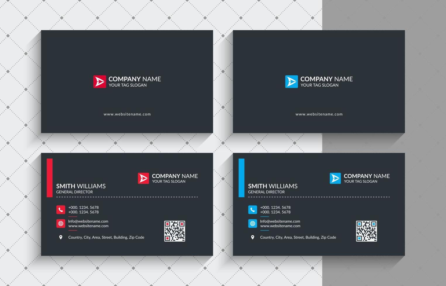 Creative and Modern Business Card Template. Stationery Design, Flat Design, Print Template, Vector illustration