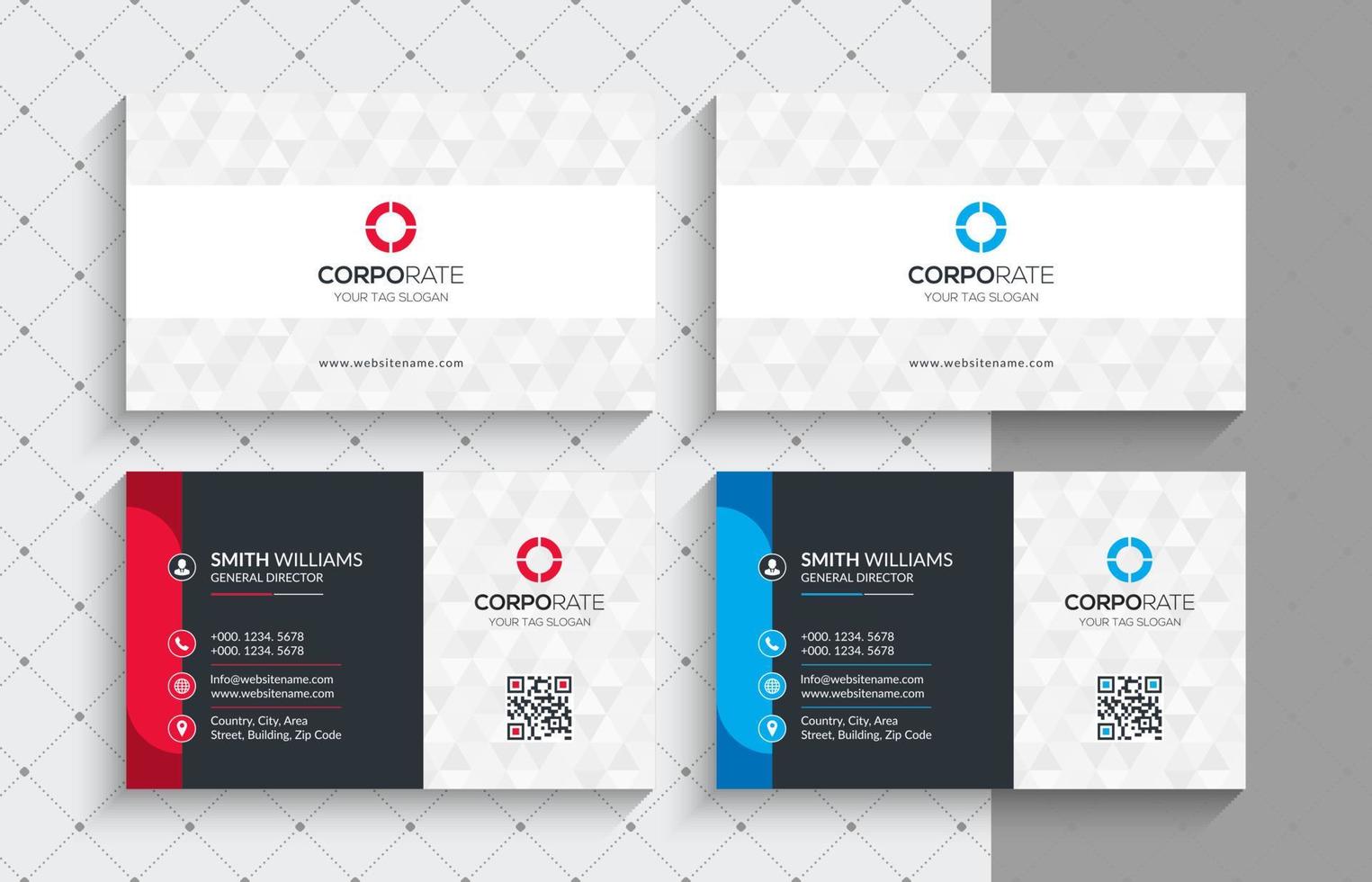 Creative and Modern Business Card Template. Stationery Design, Flat Design, Print Template, Vector illustration