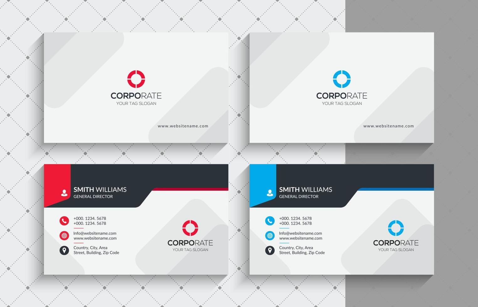 Creative and Modern Business Card Template. Stationery Design, Flat Design, Print Template, Vector illustration