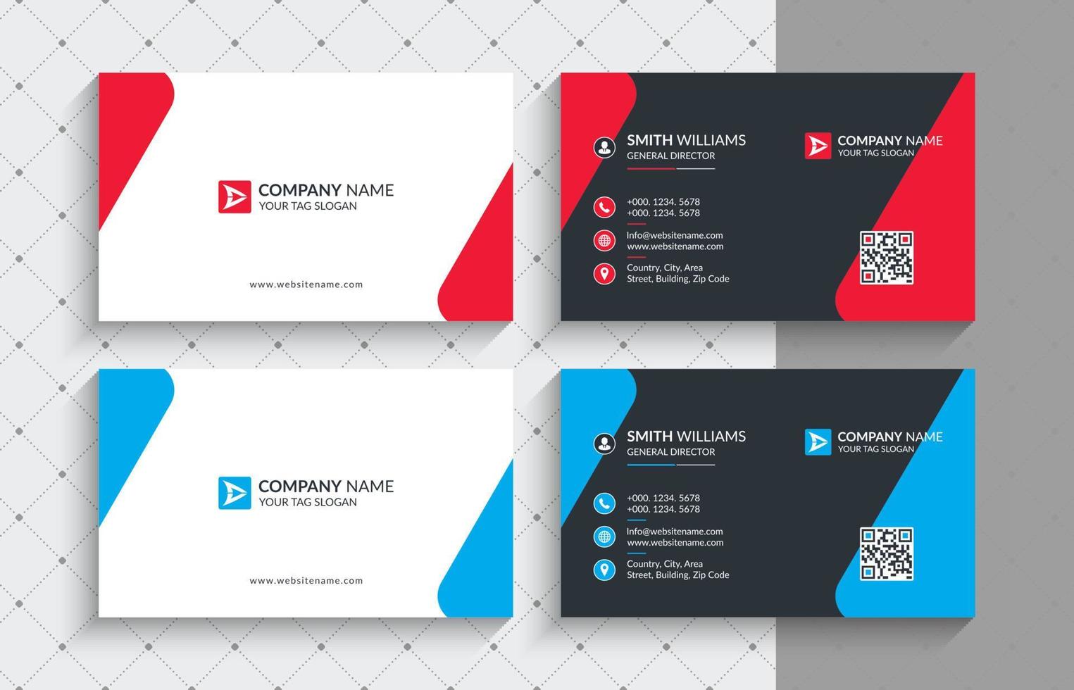 Creative and Modern Business Card Template. Stationery Design, Flat Design, Print Template, Vector illustration