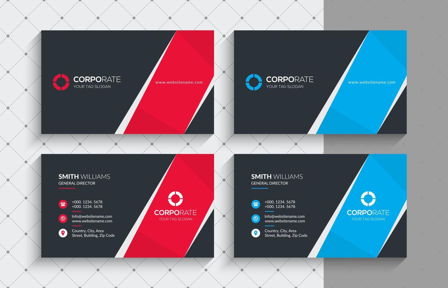 Creative and Modern Business Card Template. Stationery Design, Flat Design, Print Template, Vector illustration
