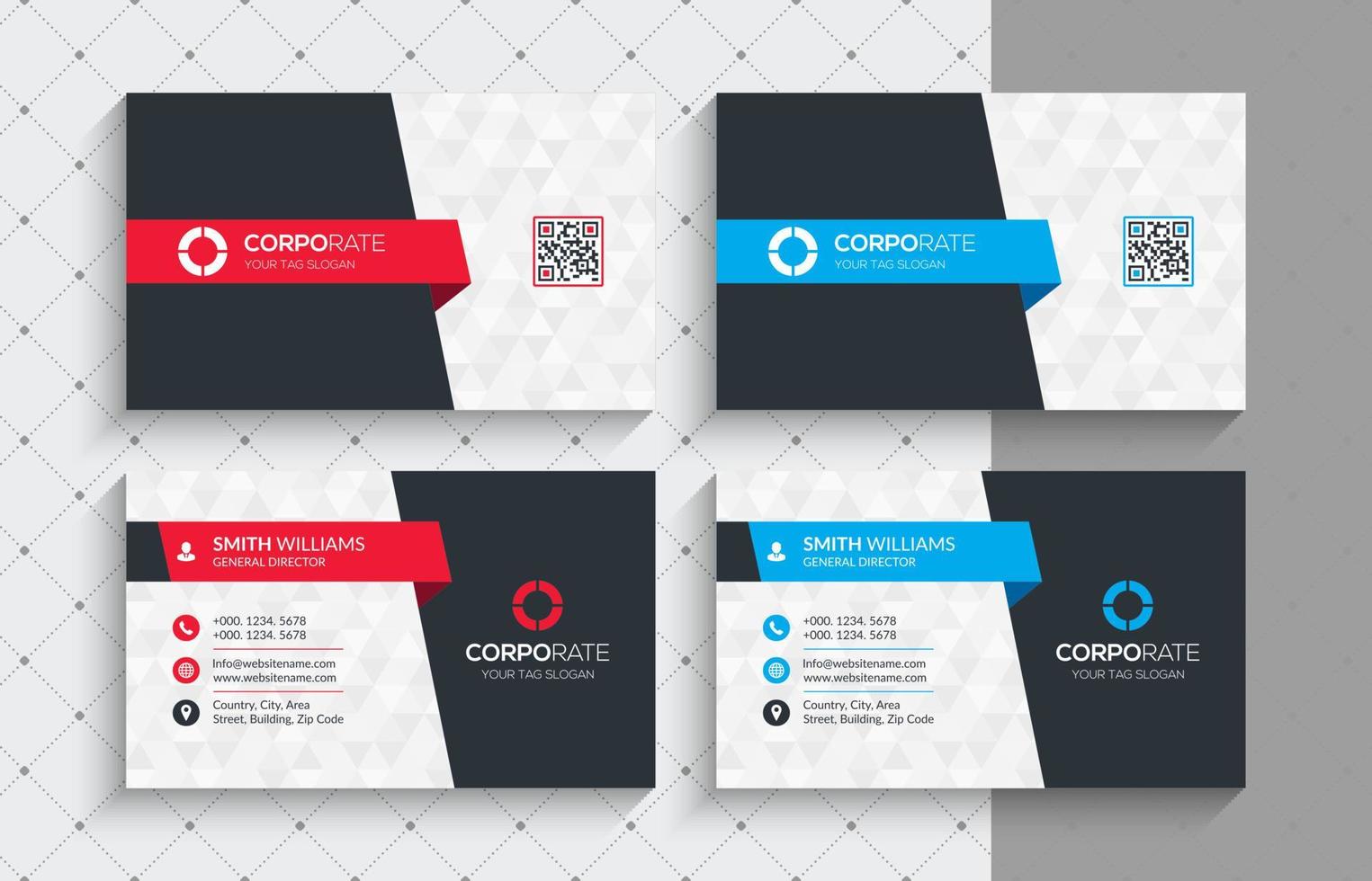 Creative and Modern Business Card Template. Stationery Design, Flat Design, Print Template, Vector illustration