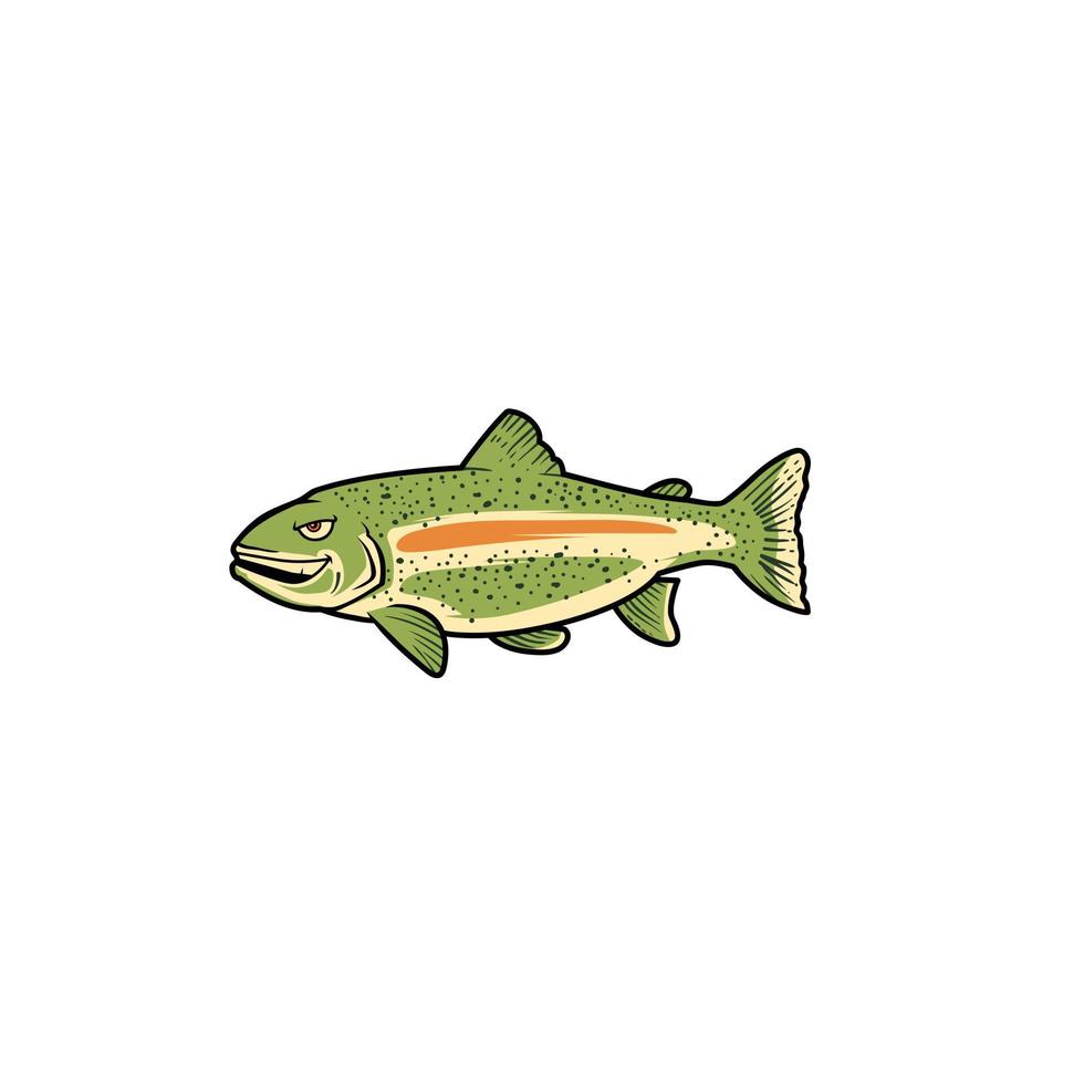 bass fish simple mascot cartoon vector